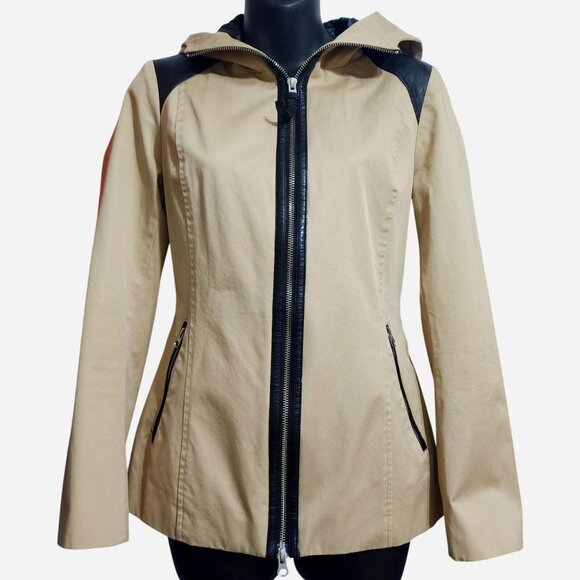 Mackage Kelsie lightweight lined beige jacket with leather accents - Picture 1 of 5